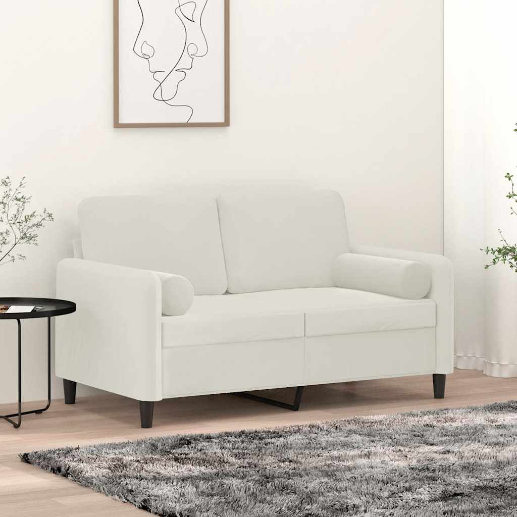 vidaXL Μαξιλάρια Διακοσμητικά 2 τεμ. Κρεμ Ø15x50 εκ. Βελούδινα