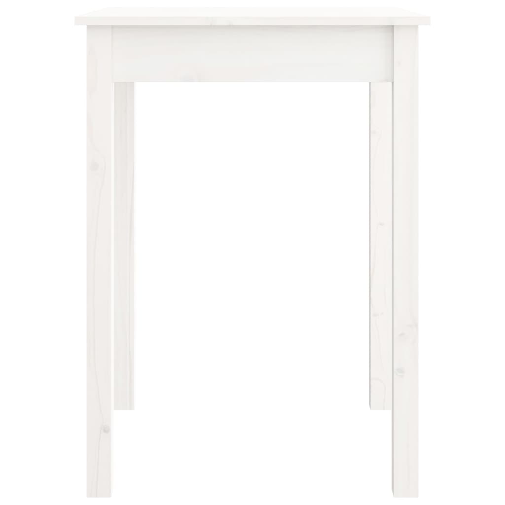 vidaXL Τραπεζαρία Λευκή 55 x 55 x 75 εκ. από Μασίφ Ξύλο Πεύκου