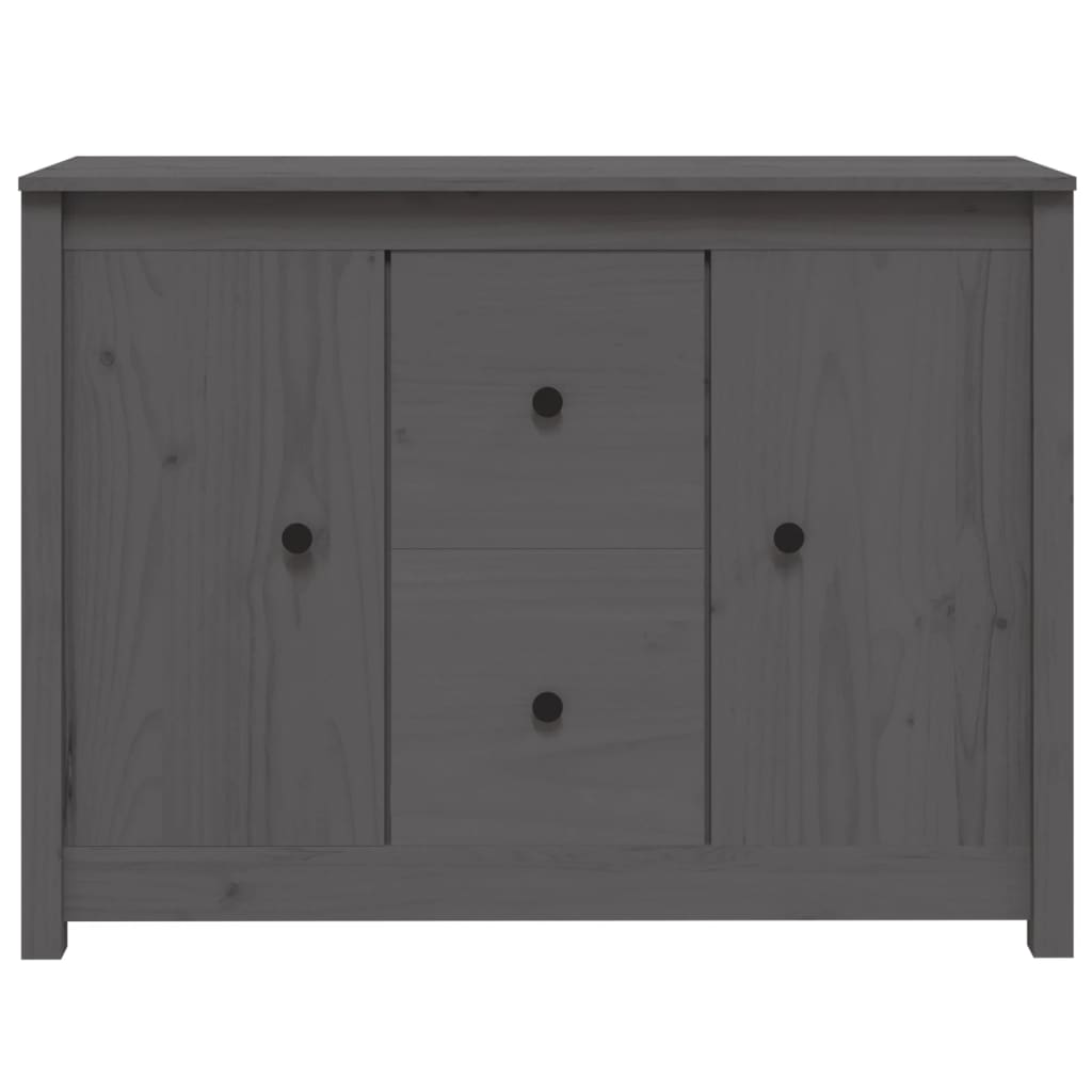 vidaXL Ντουλάπι Γκρι 100 x 35 x 74 εκ. από Μασίφ Ξύλο Πεύκου