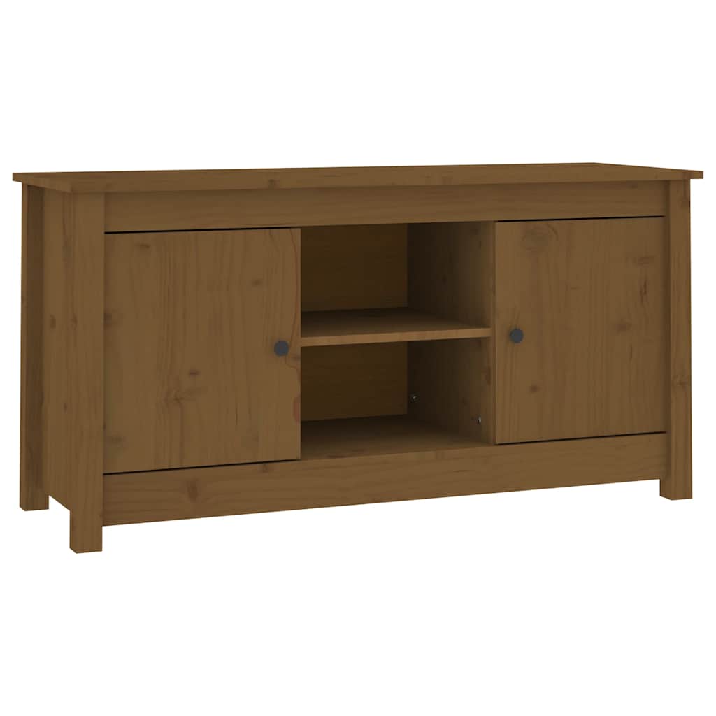 vidaXL Έπιπλο Τηλεόρασης Μελί Καφέ 103x36,5x52εκ από Μασίφ Ξύλο Πεύκου