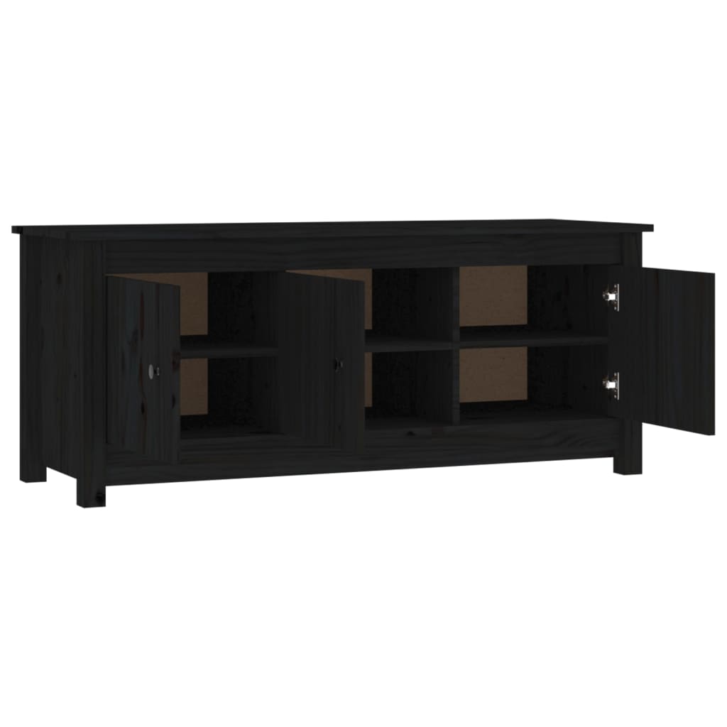 vidaXL Παπουτσοθήκη Μαύρη 110x38x45,5 εκ. από Μασίφ Ξύλο Πεύκου