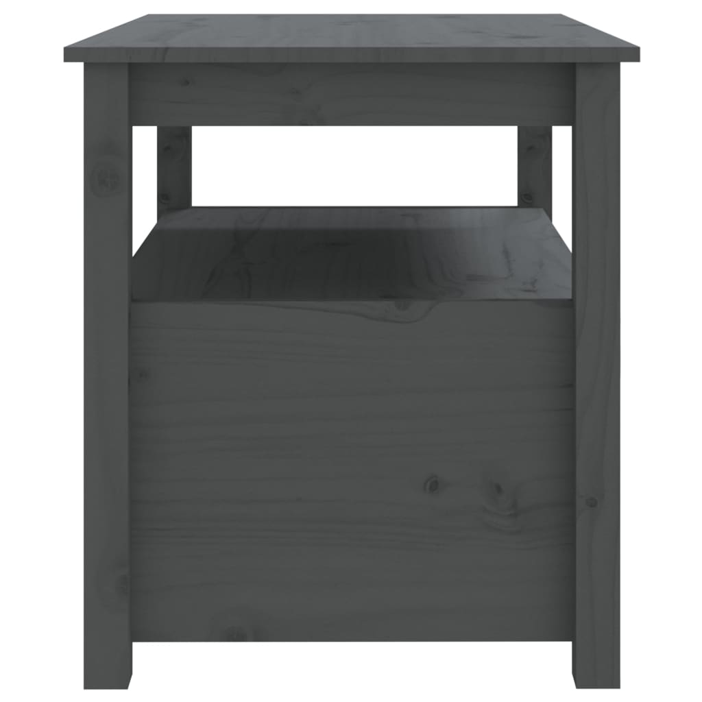 vidaXL Τραπεζάκι Σαλονιού Γκρι 71x49x55 εκ. από Μασίφ Ξύλο Πεύκου