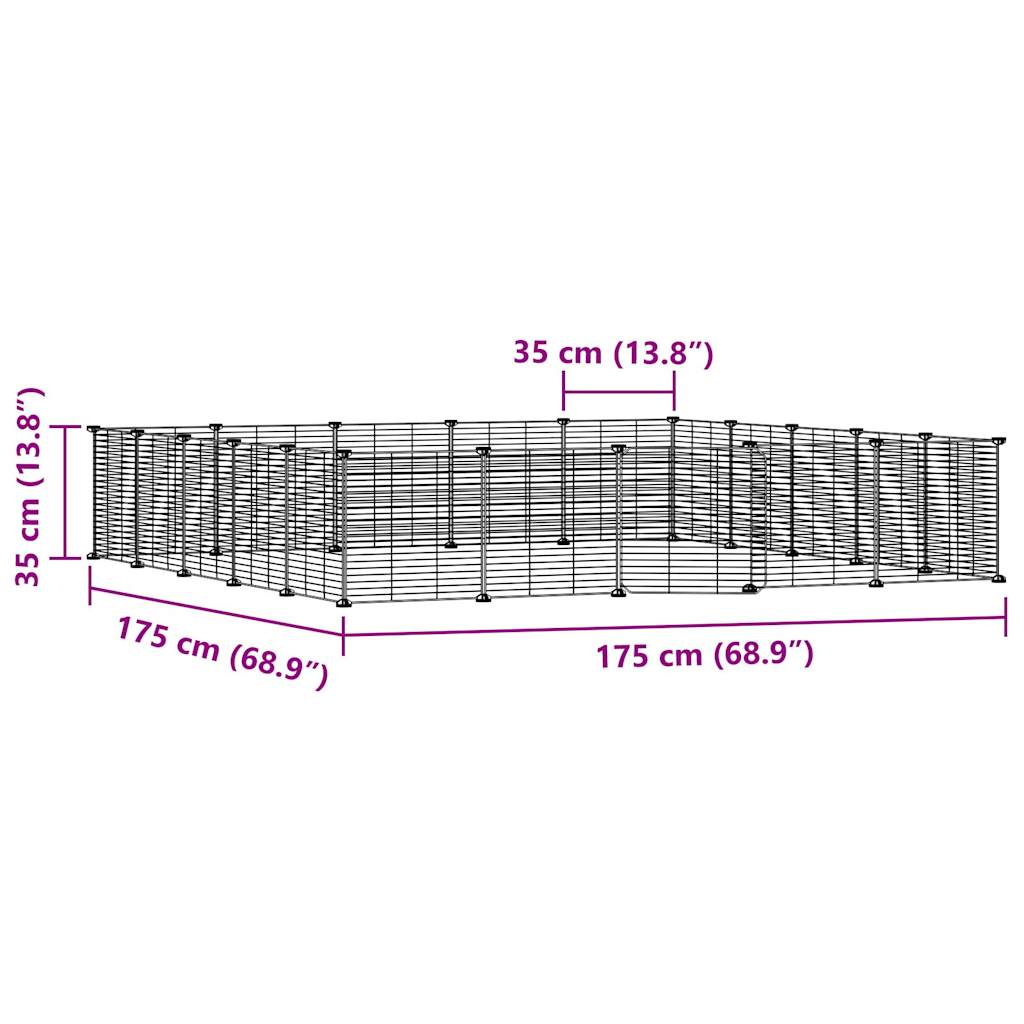 vidaXL Κλουβί Κατοικίδιων με 20 Πάνελ + Πόρτα Μαύρο 35 x 35εκ Ατσάλινο