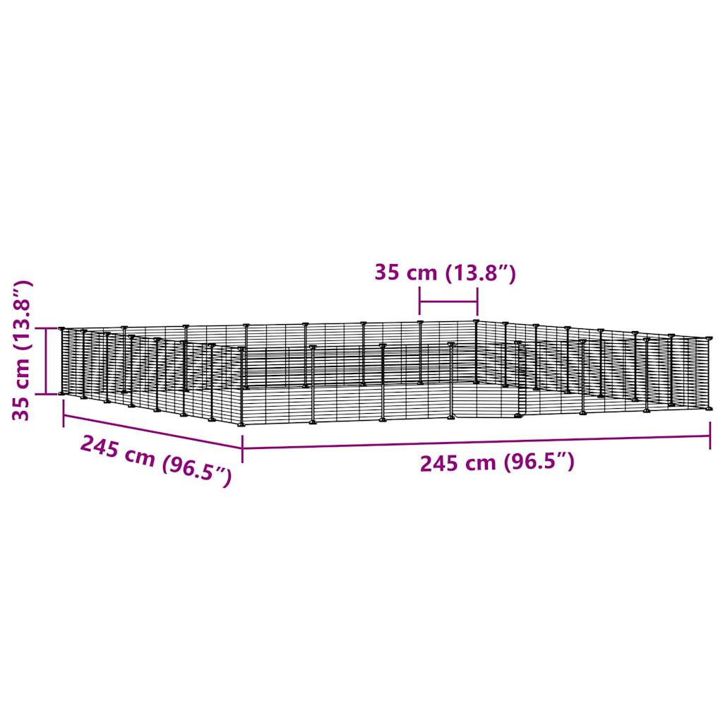 vidaXL Κλουβί Κατοικίδιων με 28 Πάνελ + Πόρτα Μαύρο 35 x 35εκ Ατσάλινο