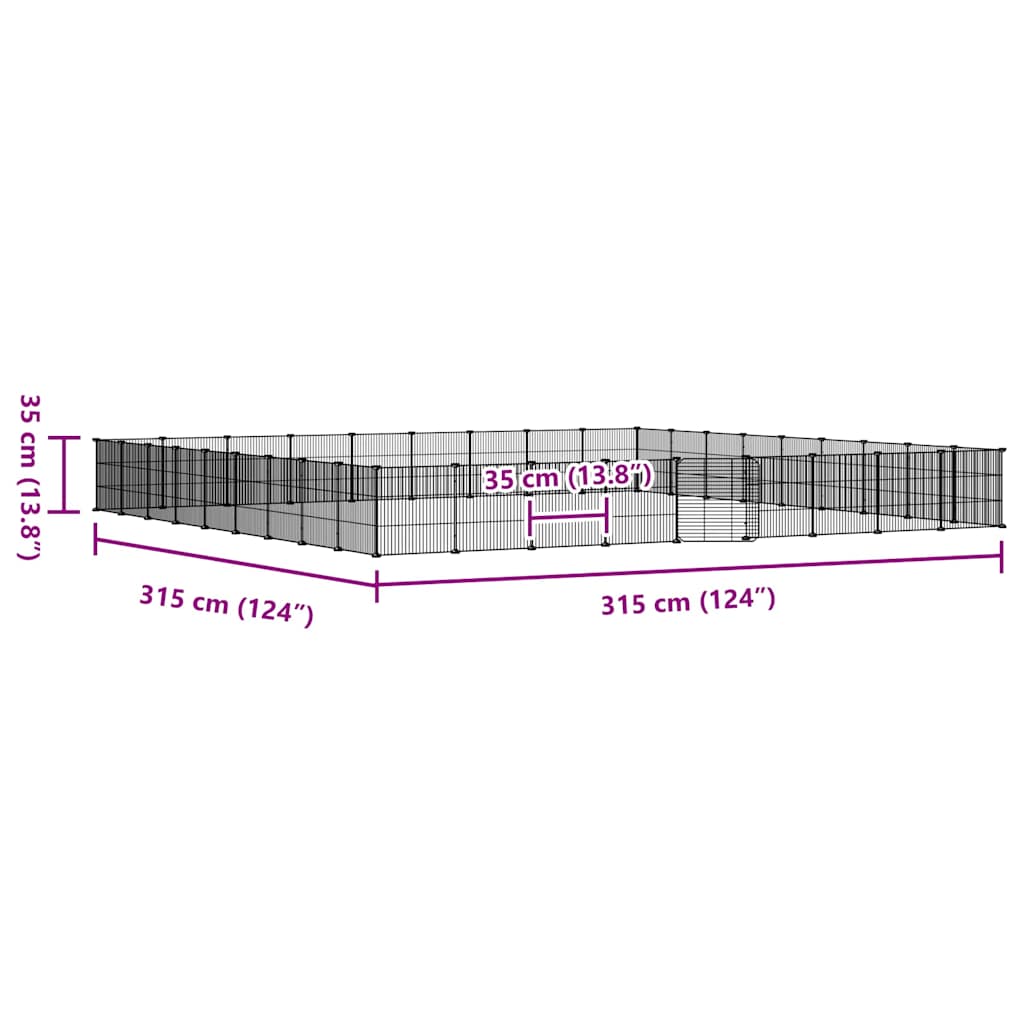 vidaXL Κλουβί Κατοικίδιων με 36 Πάνελ + Πόρτα Μαύρο 35 x 35εκ Ατσάλινο