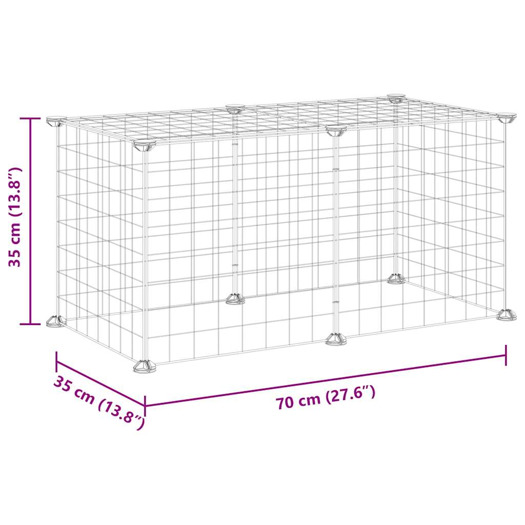 vidaXL Κλουβί για Κατοικίδια με 8 Πάνελ Μαύρο 70x35x35 εκ. Ατσάλινο