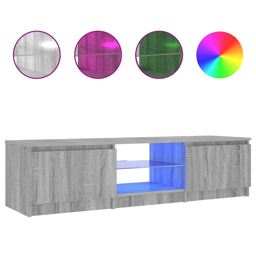 vidaXL Έπιπλο Τηλεόρασης με LED Γκρι Sonoma 140 x 40 x 36 εκ.