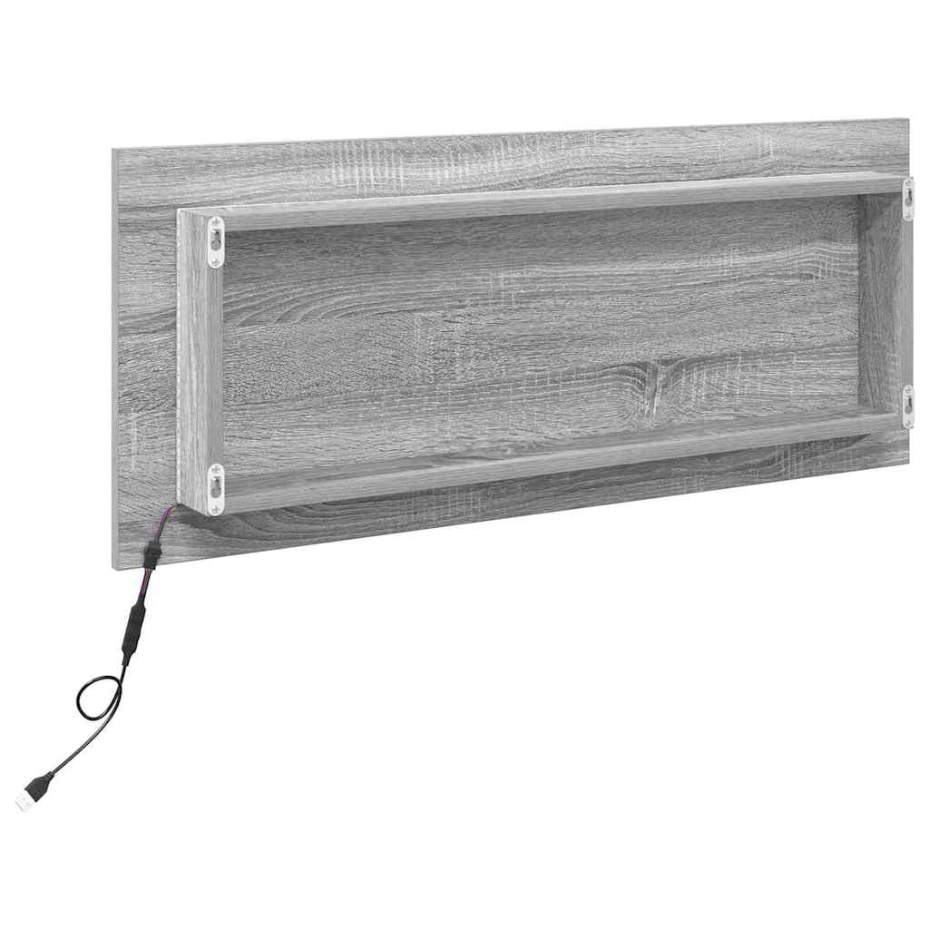 vidaXL Καθρέφτης Γκρι sonoma 90 x 8.5 x 37 εκ Επεξεργασμένο ξύλο