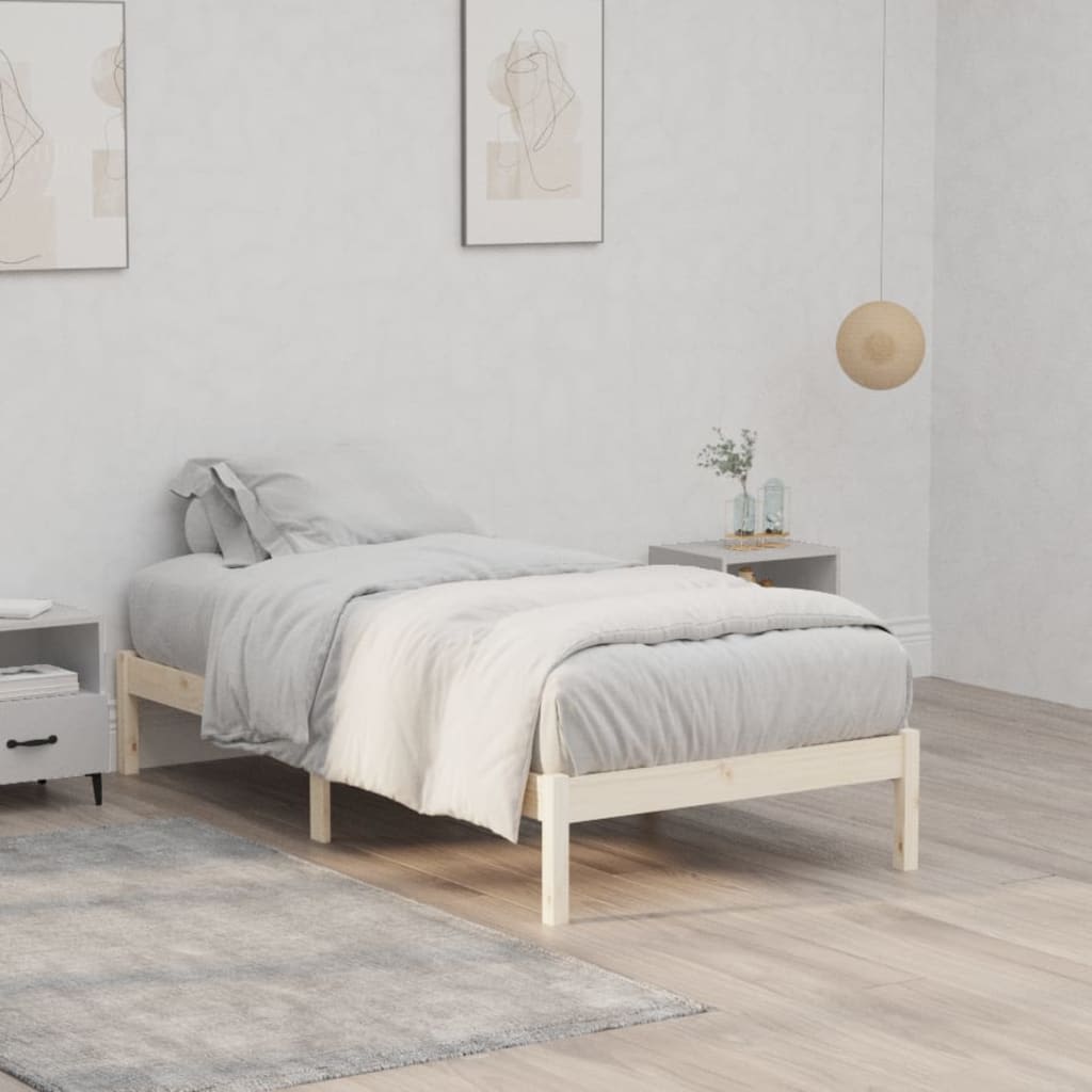 vidaXL Σκελετός Κρεβατιού Χωρίς Στρώμα Twin 100x190εκ. Μασίφ Πεύκο