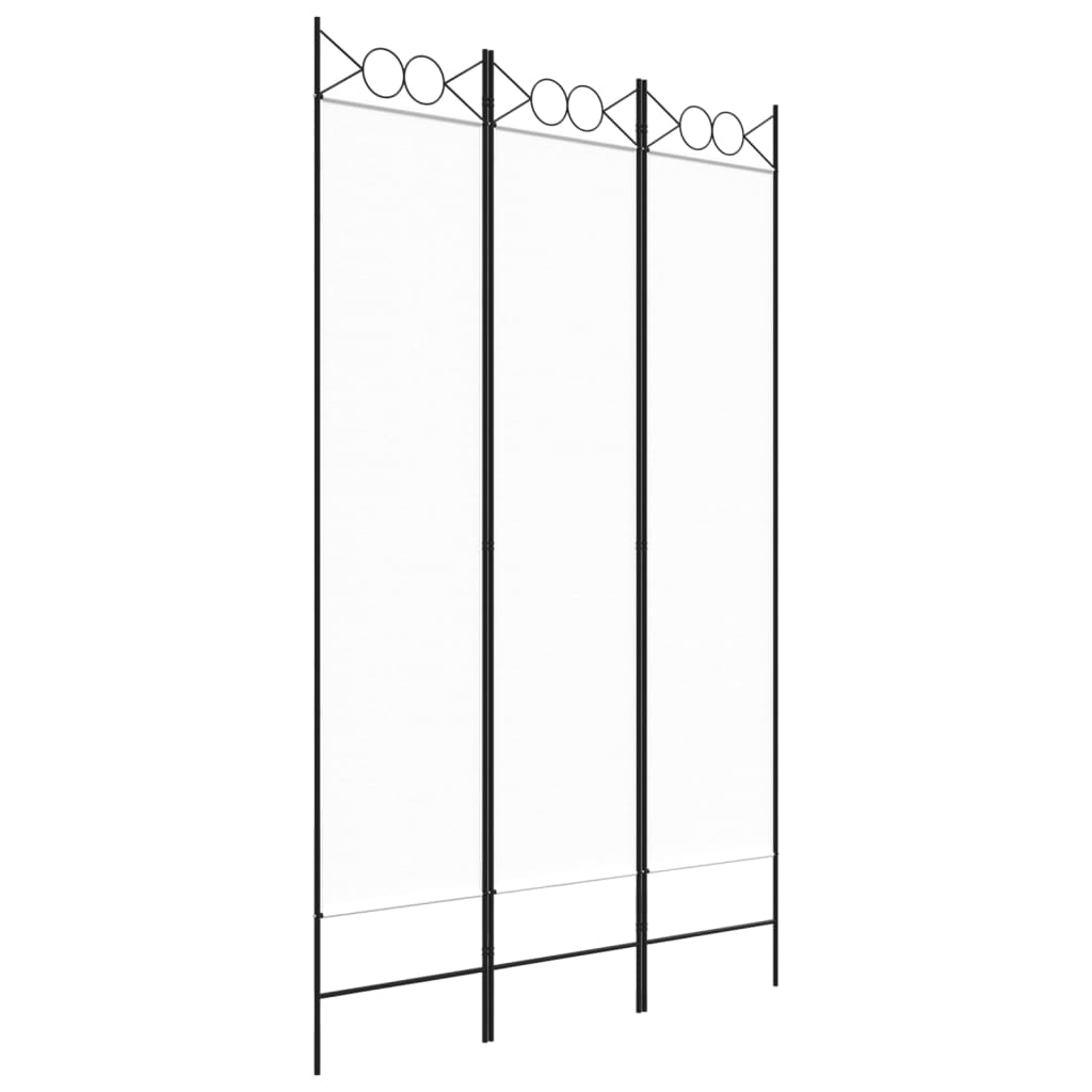 vidaXL Διαχωριστικό Δωματίου με 3 Πάνελ Λευκό 120 x 200 εκ. Υφασμάτινο