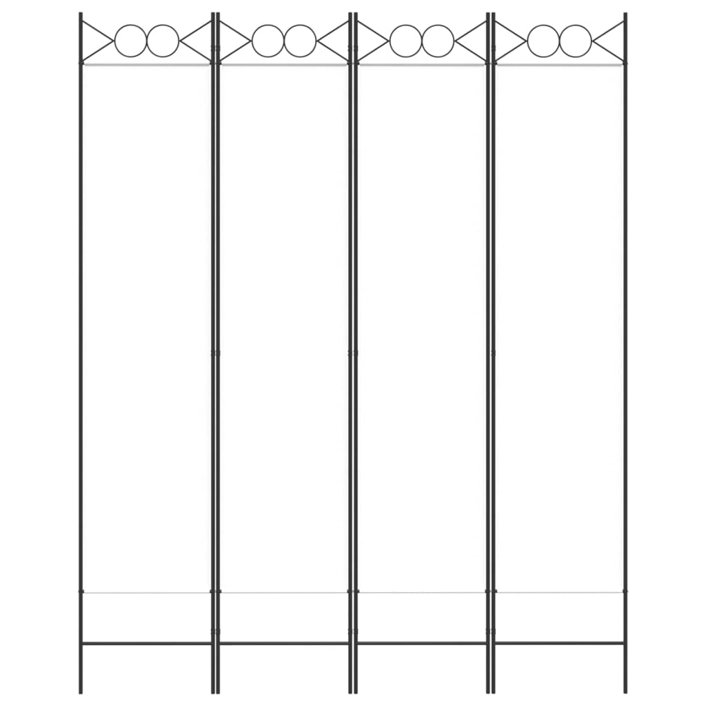 vidaXL Διαχωριστικό Δωματίου με 4 Πάνελ Λευκό 160x200 εκ. από Ύφασμα