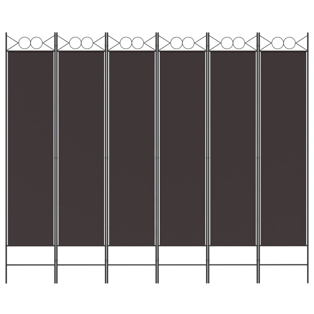 vidaXL Διαχωριστικό Δωματίου με 6 Πάνελ Καφέ 240x200 εκ. από Ύφασμα