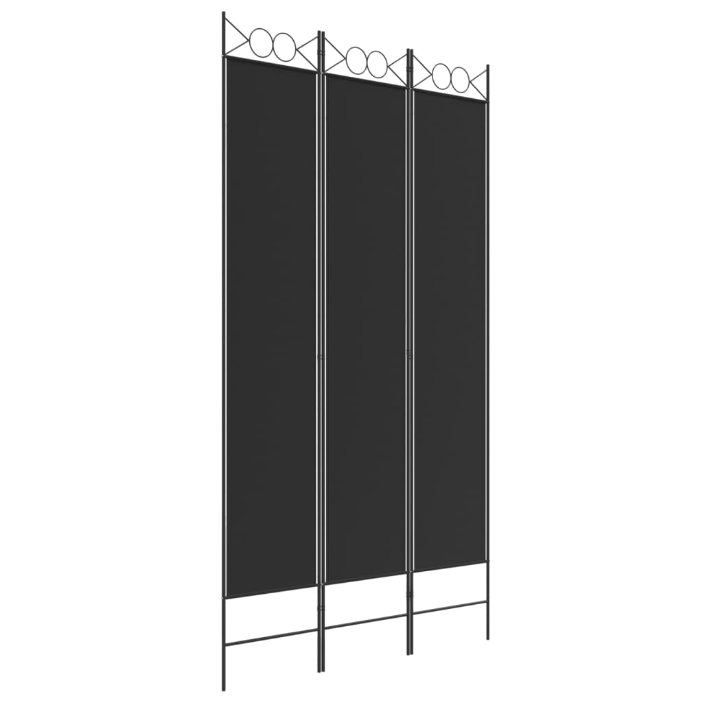 vidaXL Διαχωριστικό Δωματίου με 3 Πάνελ Μαύρο 120x220 εκ. από Ύφασμα