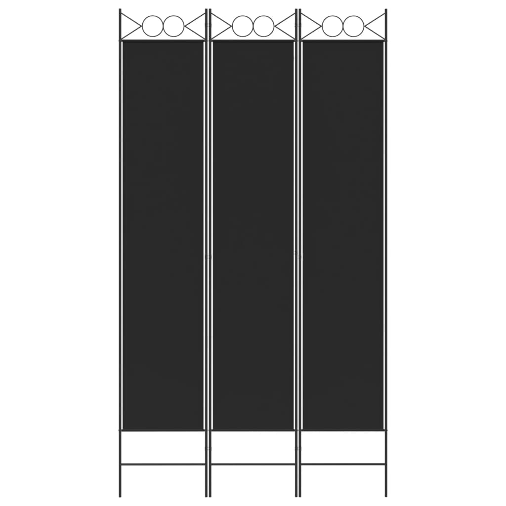 vidaXL Διαχωριστικό Δωματίου με 3 Πάνελ Μαύρο 120x220 εκ. από Ύφασμα