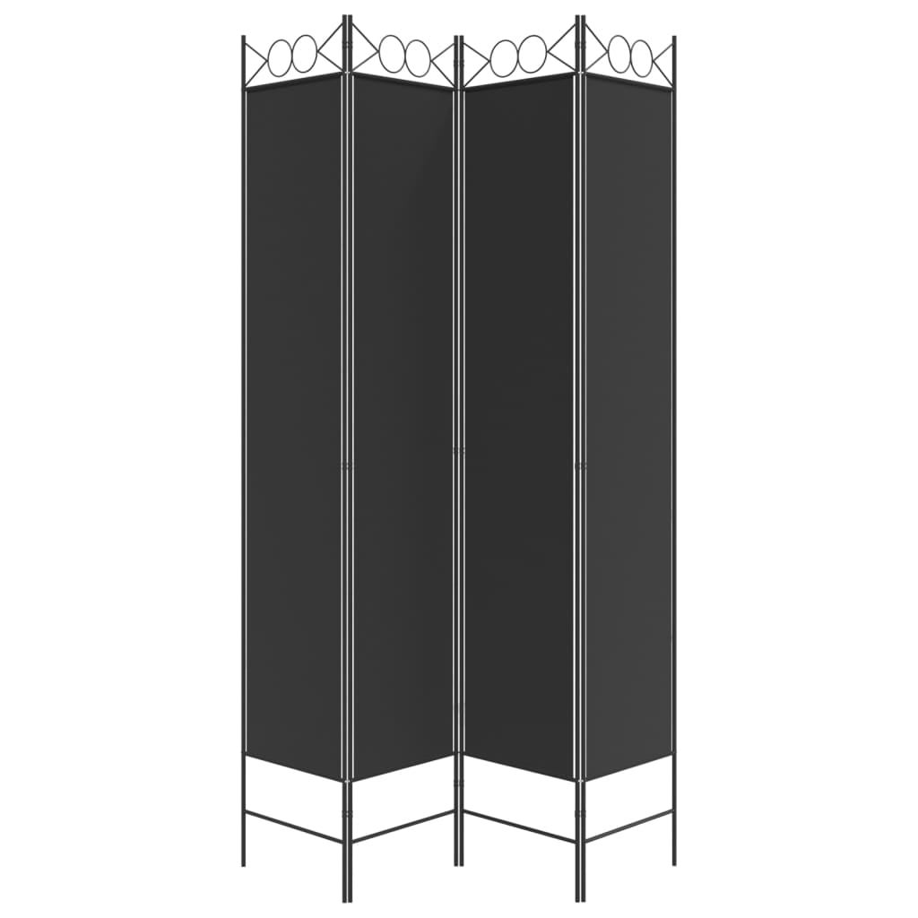 vidaXL Διαχωριστικό Δωματίου με 4 Πάνελ Μαύρο 160x220 εκ. Υφασμάτινο