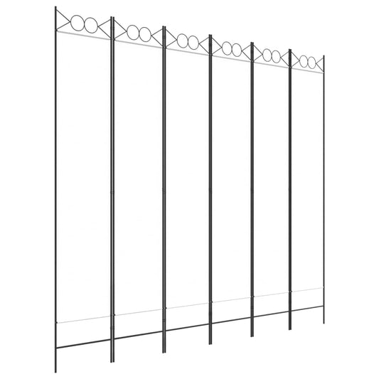 vidaXL Διαχωριστικό Δωματίου με 6 Πάνελ Λευκό 240x220 εκ. από Ύφασμα