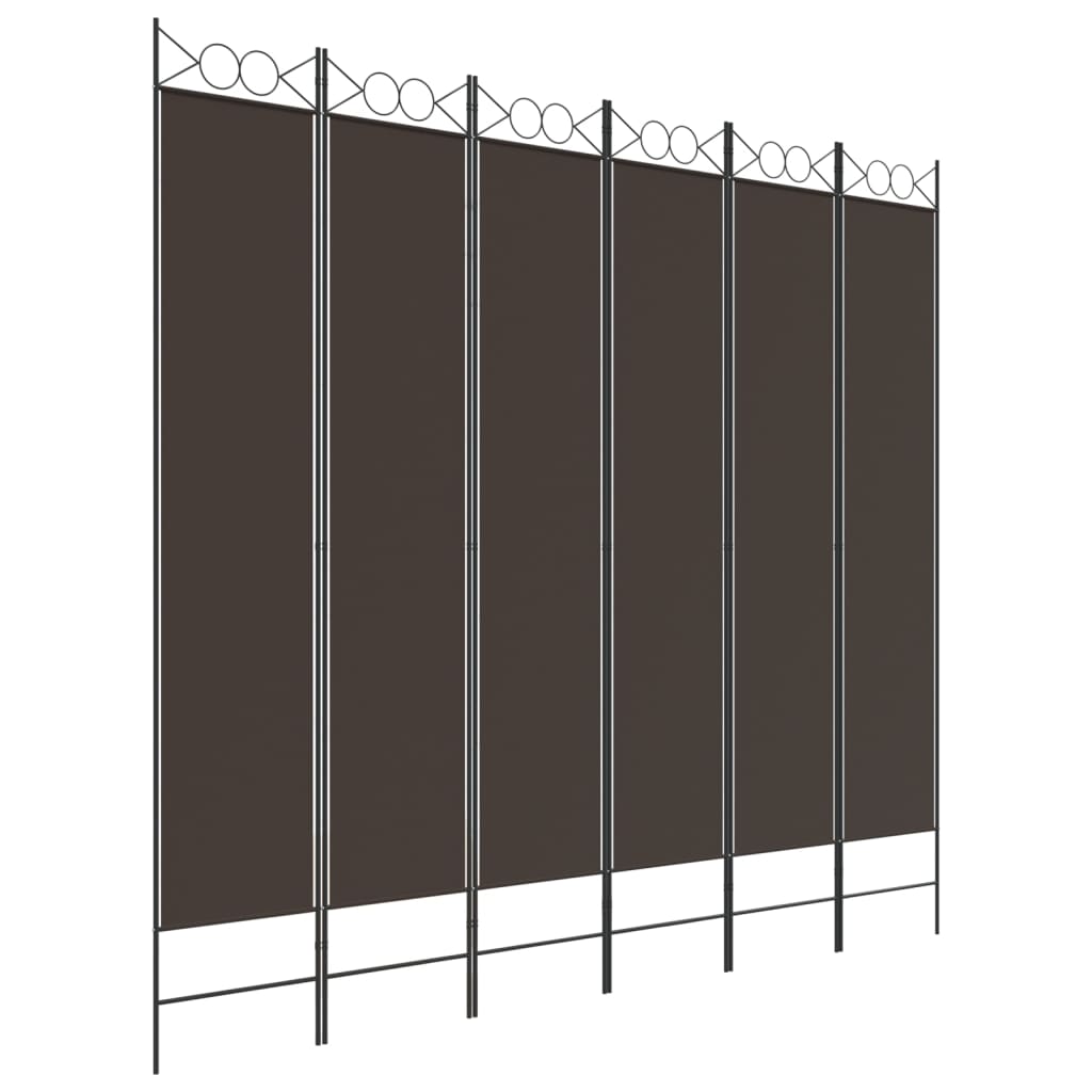 vidaXL Διαχωριστικό Δωματίου με 6 Πάνελ Καφέ 240x220 εκ. από Ύφασμα