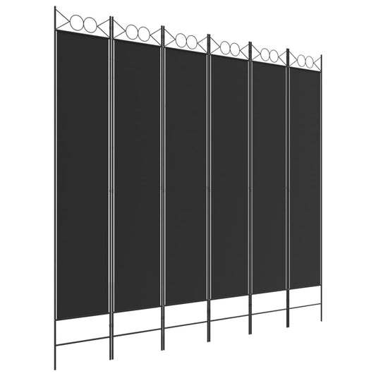 vidaXL Διαχωριστικό Δωματίου με 6 Πάνελ Μαύρο 240x220 εκ. από Ύφασμα