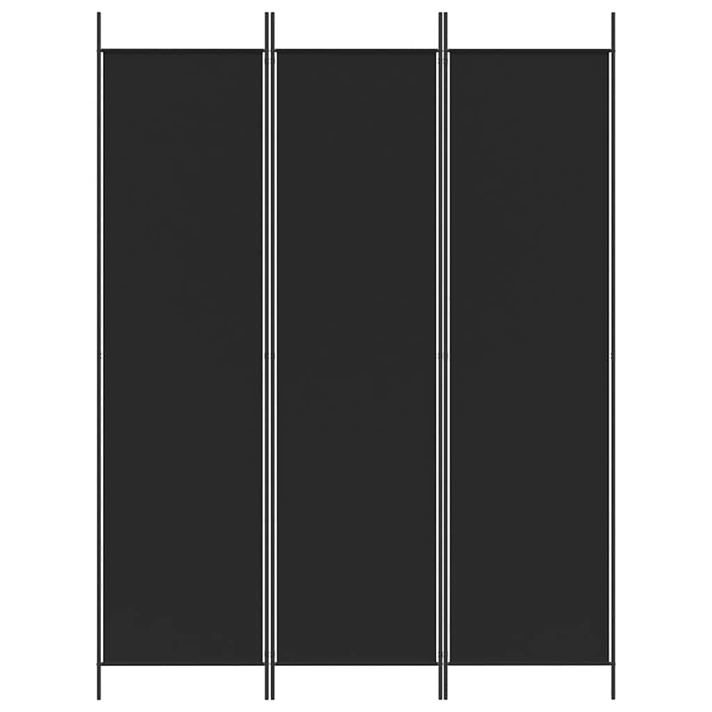 vidaXL Διαχωριστικό Δωματίου με 3 Πάνελ Μαύρο 150x200 εκ. από Ύφασμα