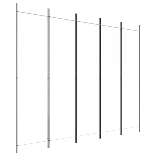 vidaXL Διαχωριστικό Δωματίου με 5 Πάνελ Λευκό 250x200 εκ. από Ύφασμα