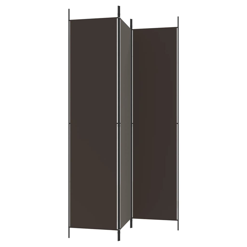 vidaXL Διαχωριστικό Δωματίου με 6 Πάνελ Καφέ 150x220 εκ. από Ύφασμα