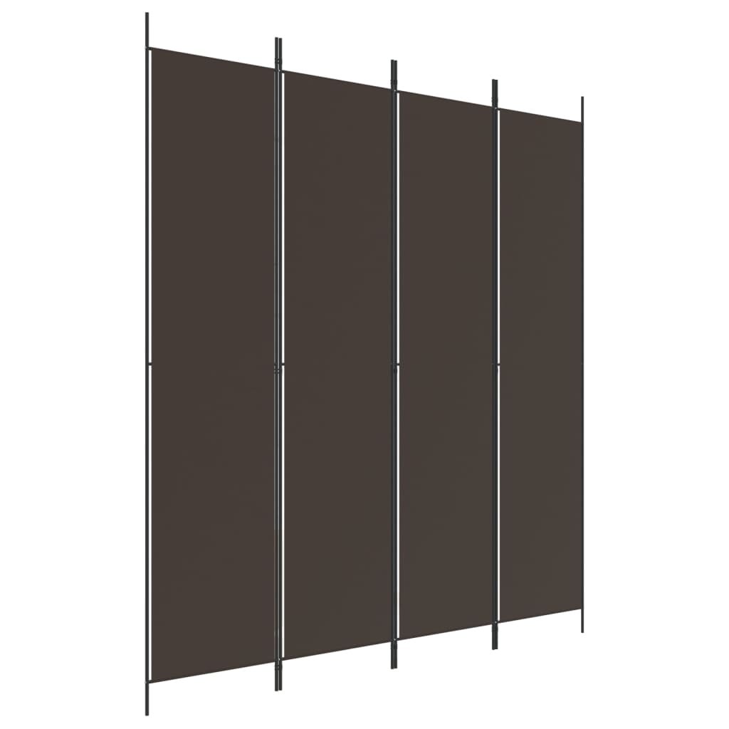 vidaXL Διαχωριστικό Δωματίου με 4 Πάνελ Καφέ 200 x 220 εκ. Υφασμάτινο