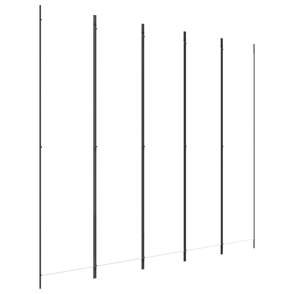 vidaXL Διαχωριστικό Δωματίου με 5 Πάνελ Λευκό 250x220 εκ. από Ύφασμα