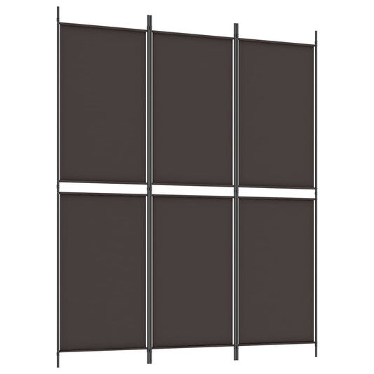 vidaXL Διαχωριστικό Δωματίου με 3 Πάνελ Καφέ 150x180 εκ. από Ύφασμα
