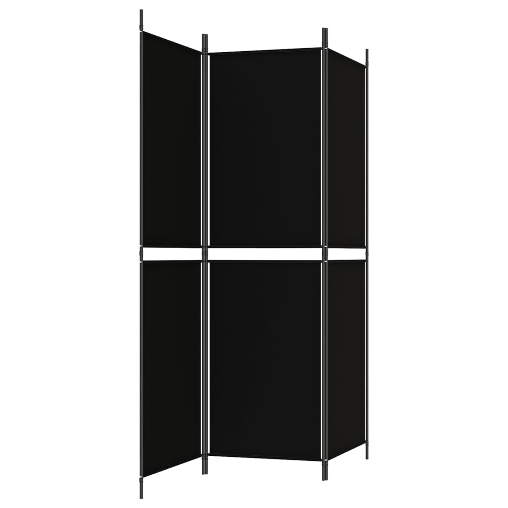 vidaXL Διαχωριστικό Δωματίου με 3 Πάνελ Μαύρο 150 x 180 εκ. Υφασμάτινο