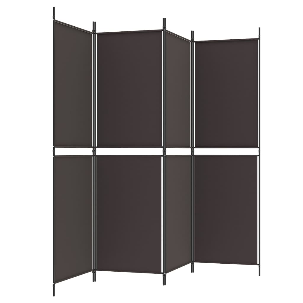 vidaXL Διαχωριστικό Δωματίου με 4 Πάνελ Καφέ 200x180 εκ. από Ύφασμα