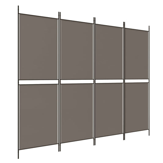 vidaXL Διαχωριστικό Δωματίου με 4 Πάνελ Ανθρακί 200x180 εκ. από Ύφασμα
