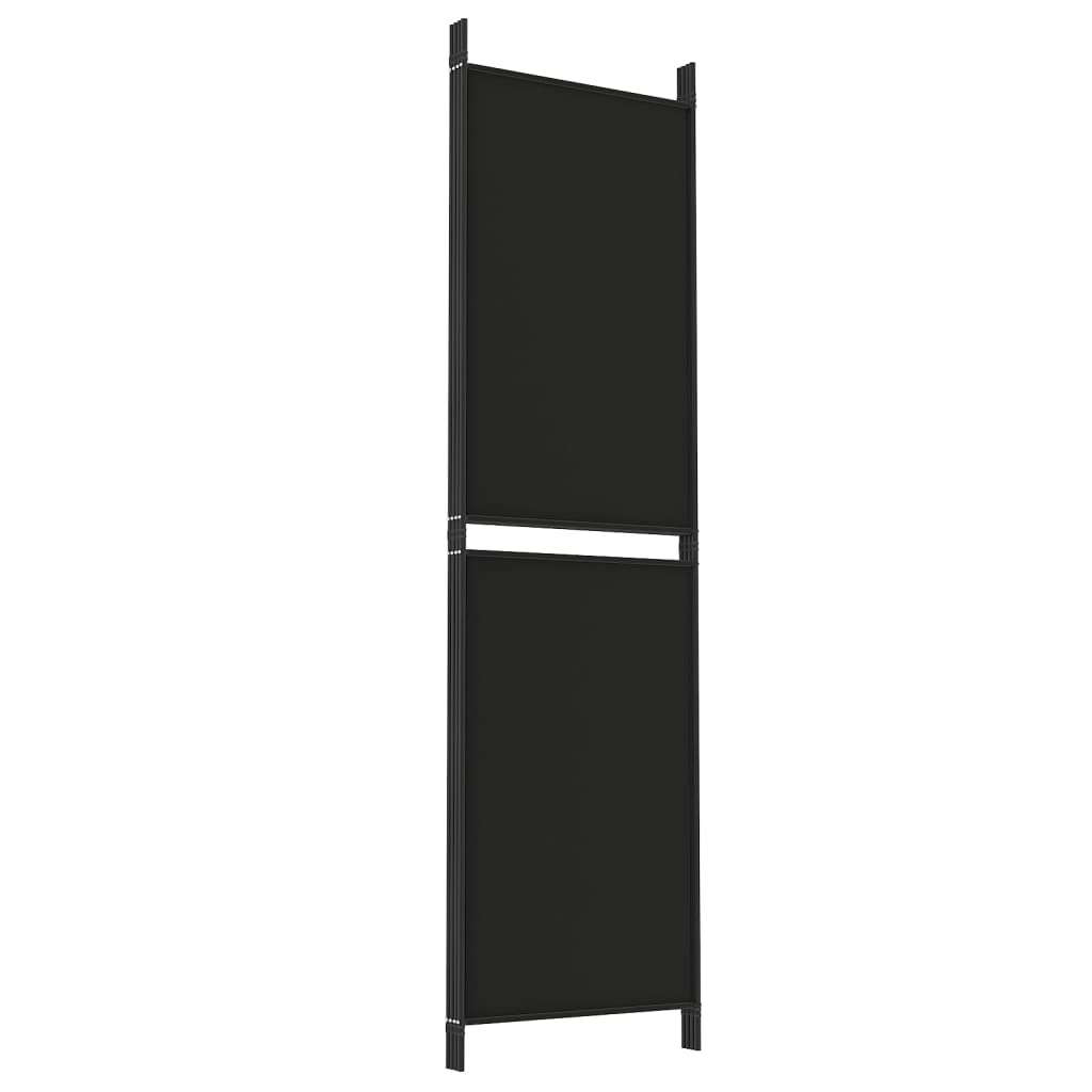 vidaXL Διαχωριστικό Δωματίου με 4 Πάνελ Μαύρο 200x180 εκ. από Ύφασμα