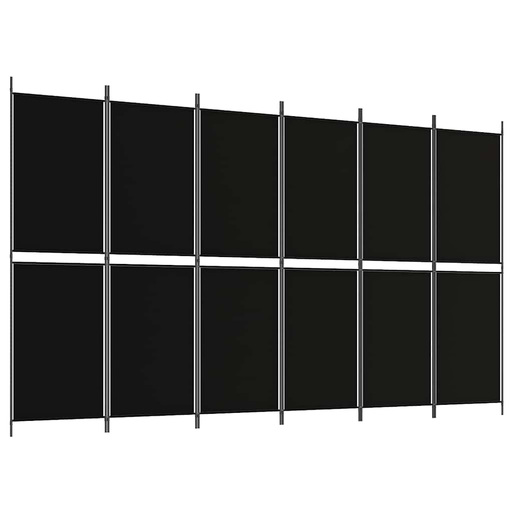 vidaXL Διαχωριστικό Δωματίου με 6 Πάνελ Μαύρο 300x180 εκ. από Ύφασμα