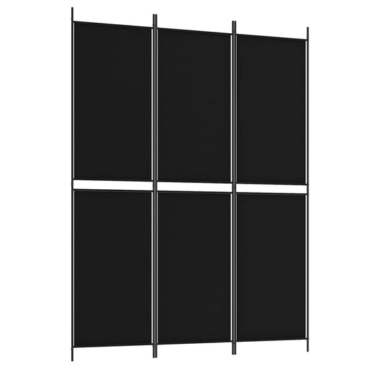 vidaXL Διαχωριστικό Δωματίου με 3 Πάνελ Μαύρο 150x200 εκ. από Ύφασμα