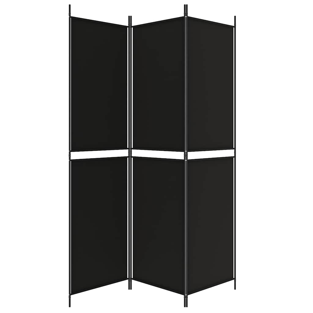 vidaXL Διαχωριστικό Δωματίου με 3 Πάνελ Μαύρο 150x200 εκ. από Ύφασμα