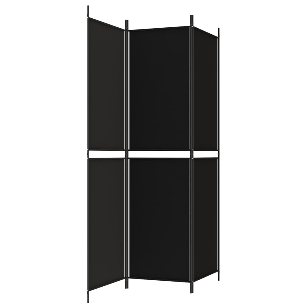 vidaXL Διαχωριστικό Δωματίου με 3 Πάνελ Μαύρο 150x200 εκ. από Ύφασμα