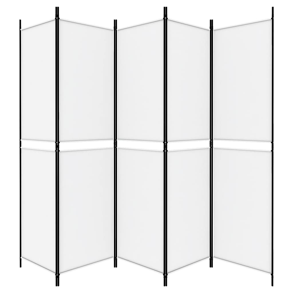vidaXL Διαχωριστικό Δωματίου με 5 Πάνελ Λευκό 250x200 εκ. από Ύφασμα