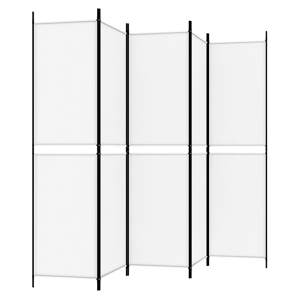 vidaXL Διαχωριστικό Δωματίου με 5 Πάνελ Λευκό 250x200 εκ. από Ύφασμα