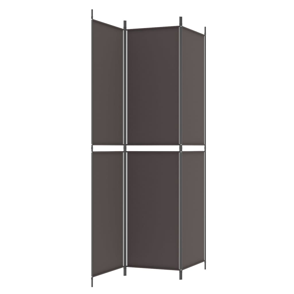 vidaXL Διαχωριστικό Δωματίου με 3 Πάνελ Καφέ 150x220 εκ. από Ύφασμα