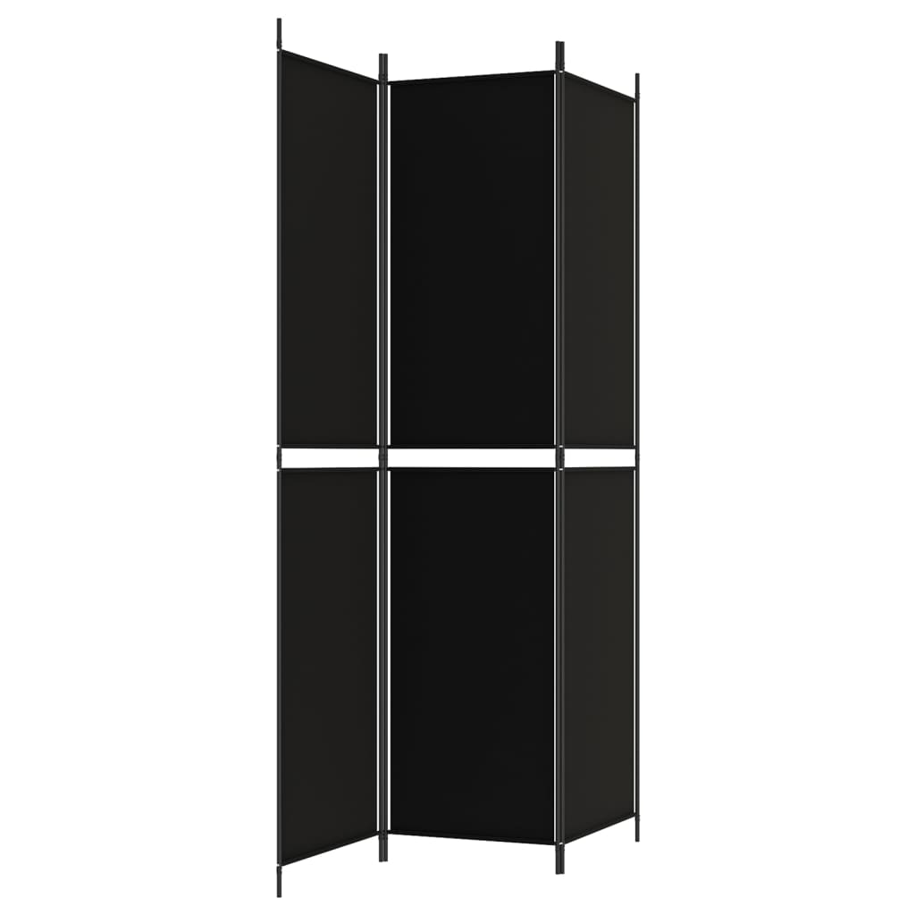 vidaXL Διαχωριστικό Δωματίου με 3 Πάνελ Μαύρο 150x220 εκ. από Ύφασμα