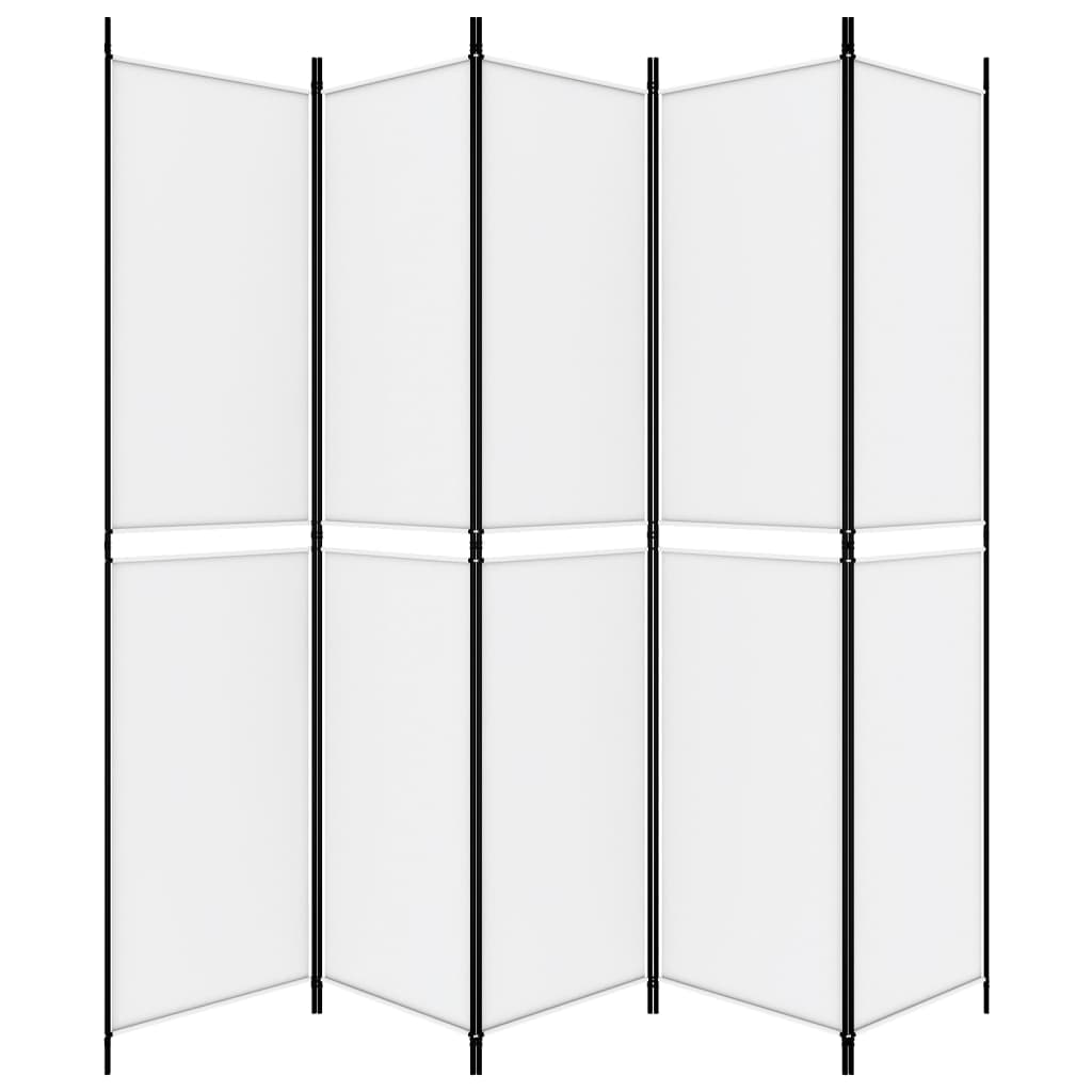 vidaXL Διαχωριστικό Δωματίου με 5 Πάνελ Λευκό 250x220 εκ. από Ύφασμα
