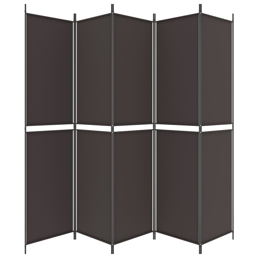vidaXL Διαχωριστικό Δωματίου με 5 Πάνελ Καφέ 250x220 εκ. από Ύφασμα
