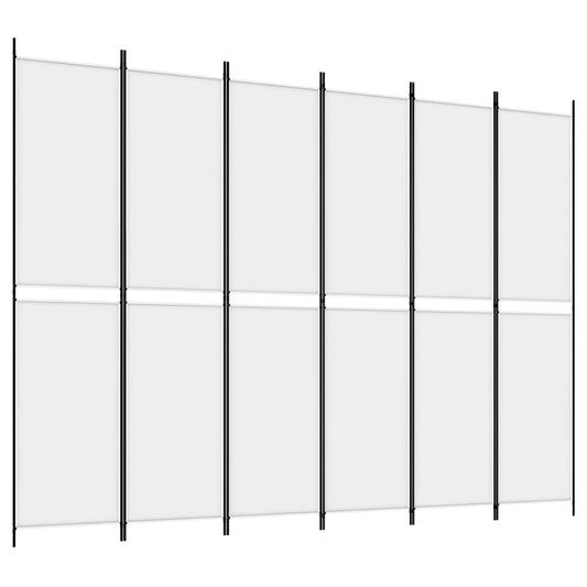 vidaXL Διαχωριστικό Δωματίου με 6 Πάνελ Λευκό 300x220 εκ. από Ύφασμα