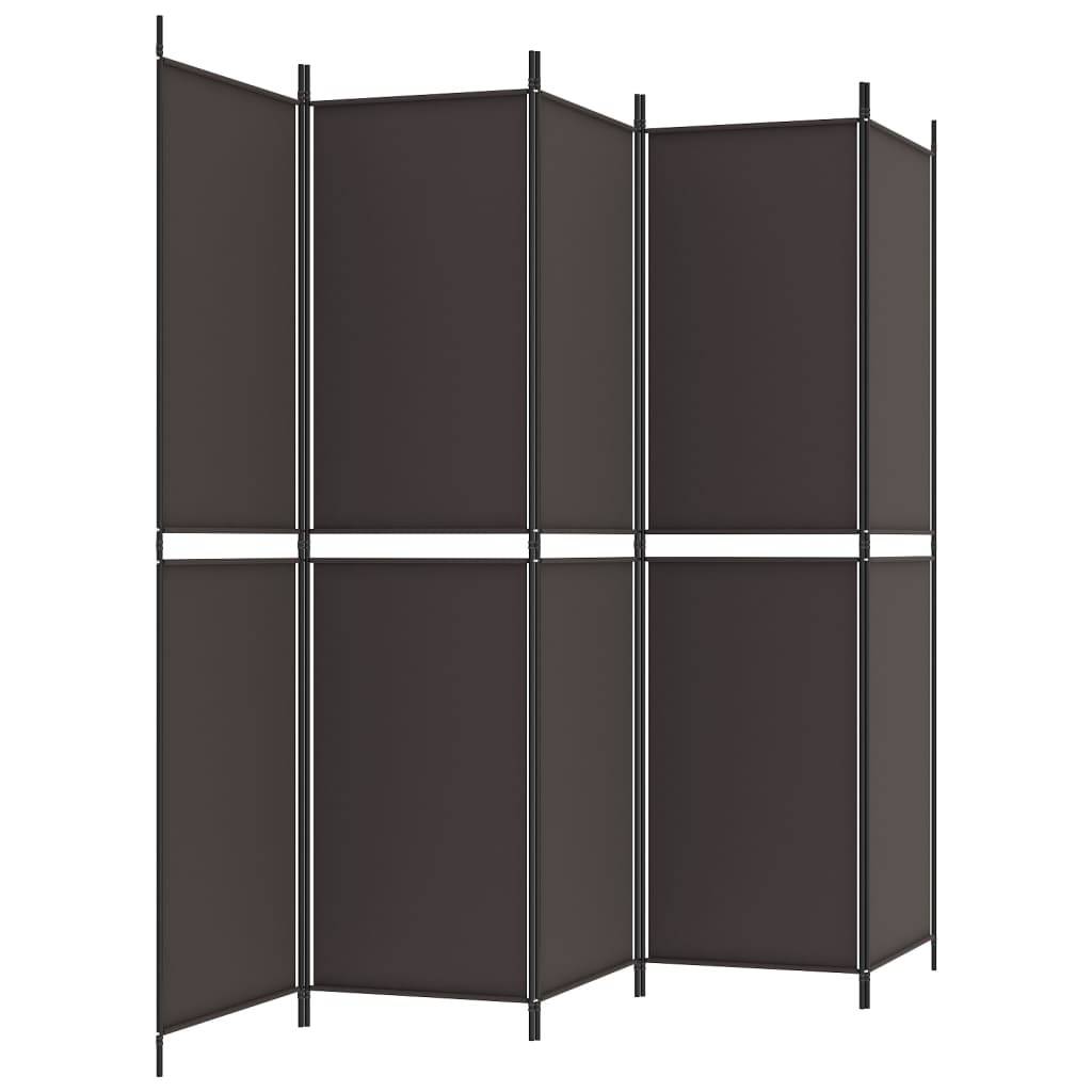 vidaXL Διαχωριστικό Δωματίου με 6 Πάνελ Καφέ 300x220 εκ. από Ύφασμα