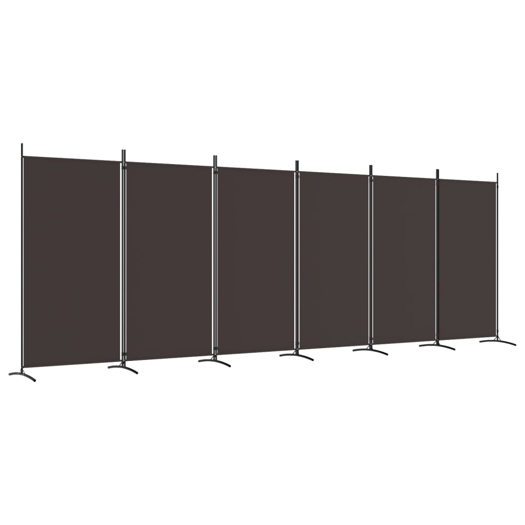 vidaXL Διαχωριστικό Δωματίου με 6 Πάνελ Καφέ 520x180 εκ. από Ύφασμα