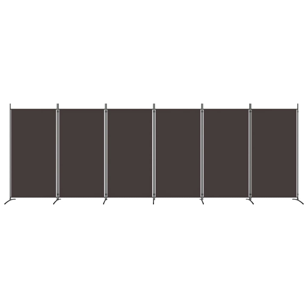vidaXL Διαχωριστικό Δωματίου με 6 Πάνελ Καφέ 520x180 εκ. από Ύφασμα