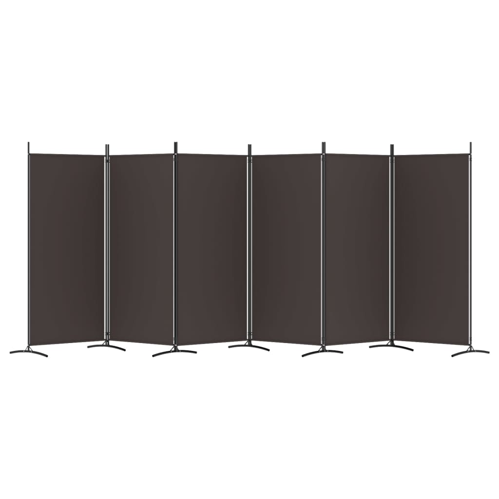vidaXL Διαχωριστικό Δωματίου με 6 Πάνελ Καφέ 520x180 εκ. από Ύφασμα