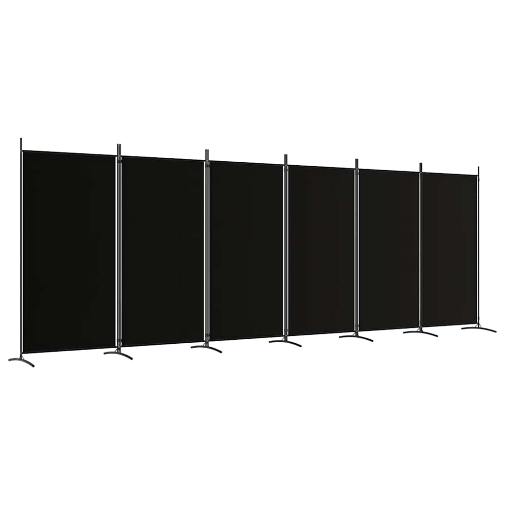 vidaXL Διαχωριστικό Δωματίου με 6 Πάνελ Μαύρο 520x180 εκ. από Ύφασμα