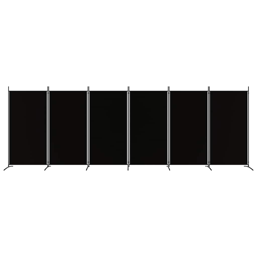 vidaXL Διαχωριστικό Δωματίου με 6 Πάνελ Μαύρο 520x180 εκ. από Ύφασμα