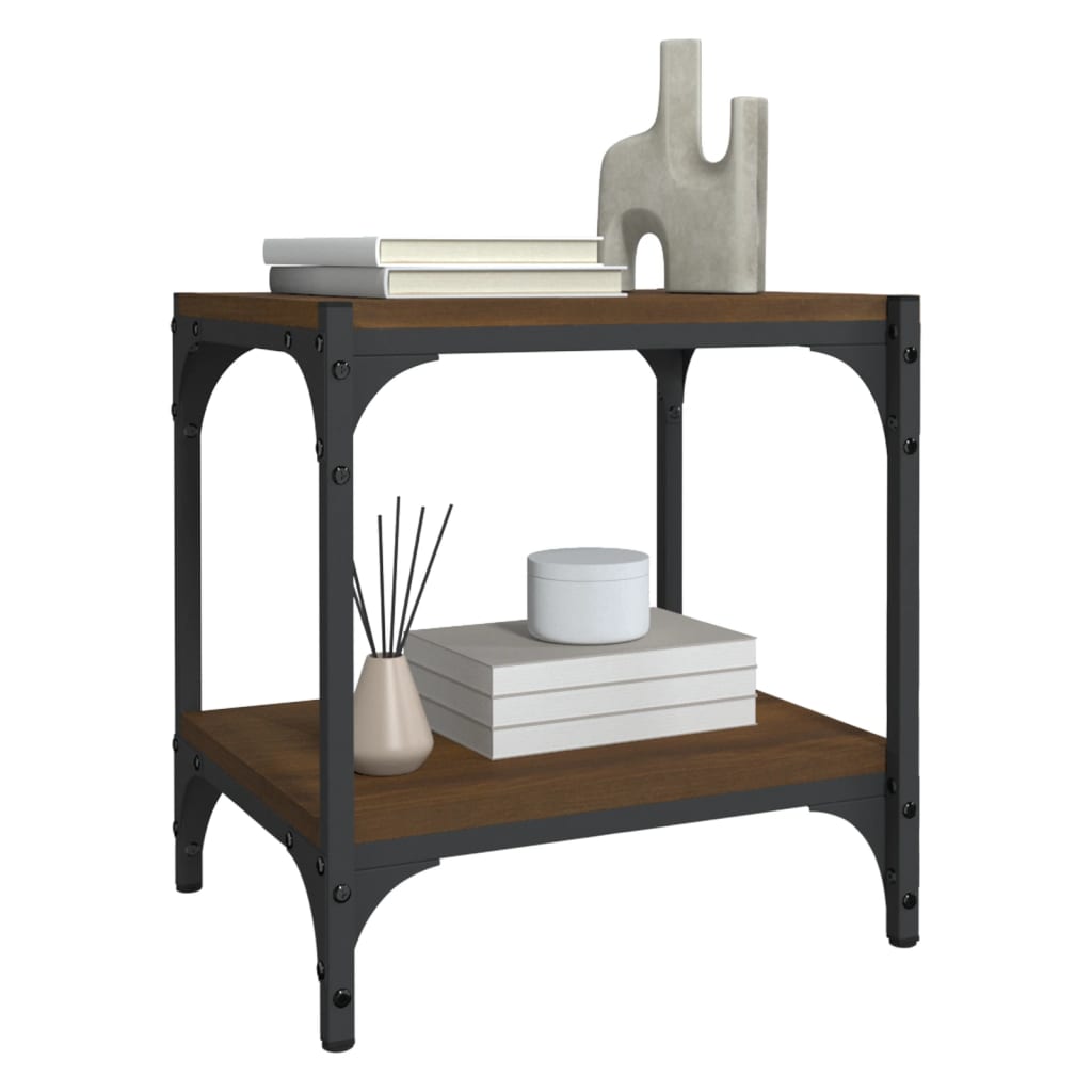 vidaXL Έπιπλο Τηλεόρασης Καφέ Δρυς 40x33x41 εκ. Επεξ. Ξύλο & Ατσάλι